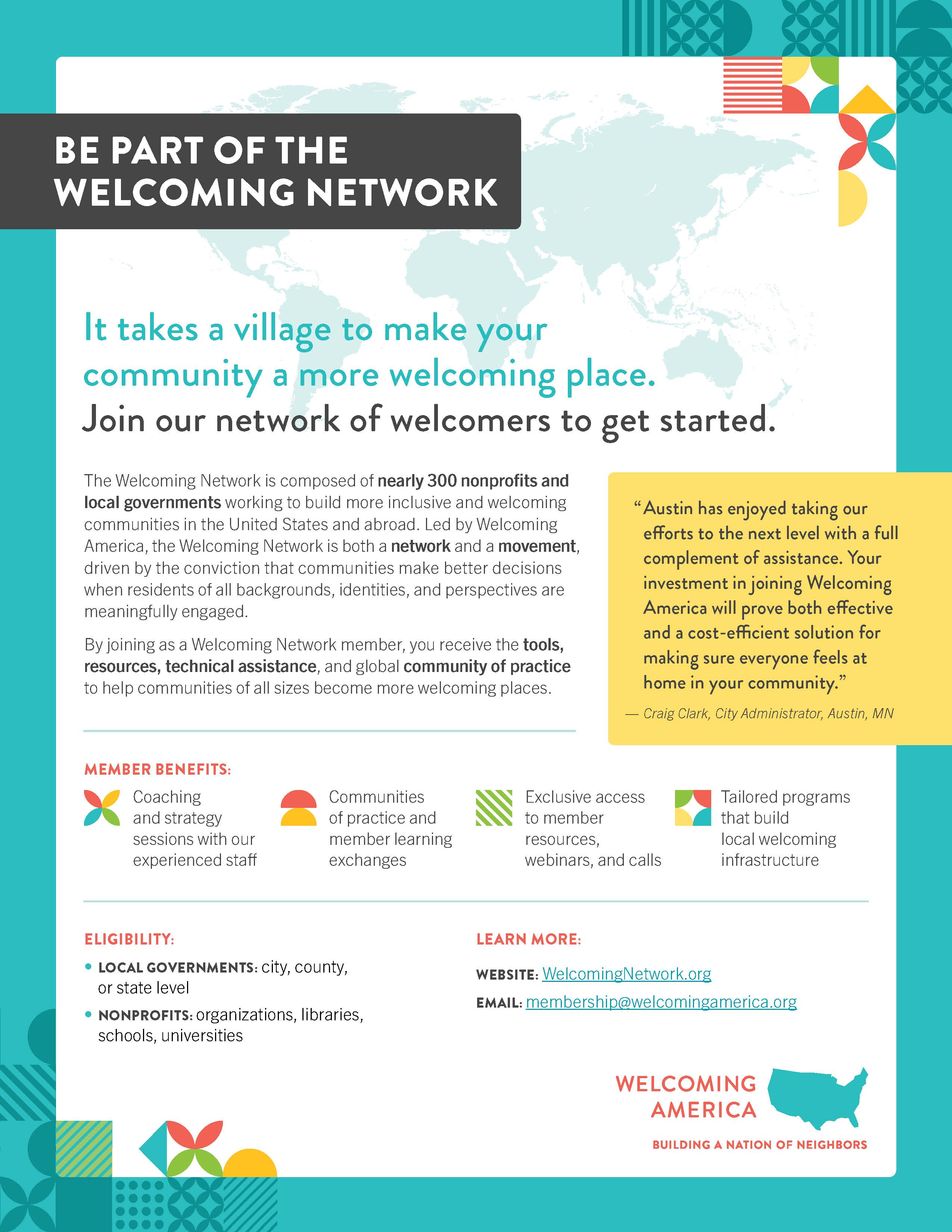 Be Part of the Welcoming Network flyer.