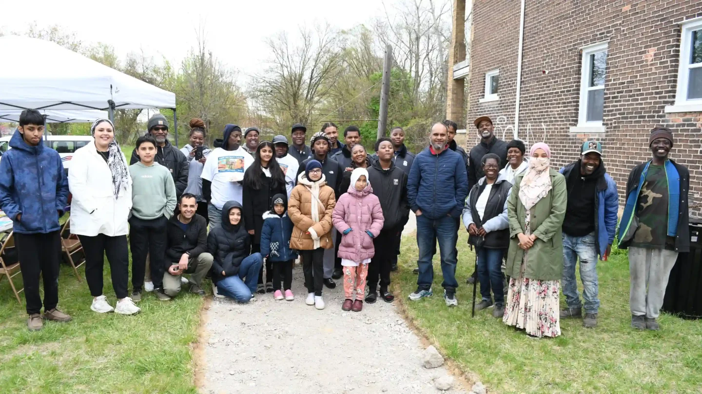 Group photo of the participants in the vacant lot reclamation project